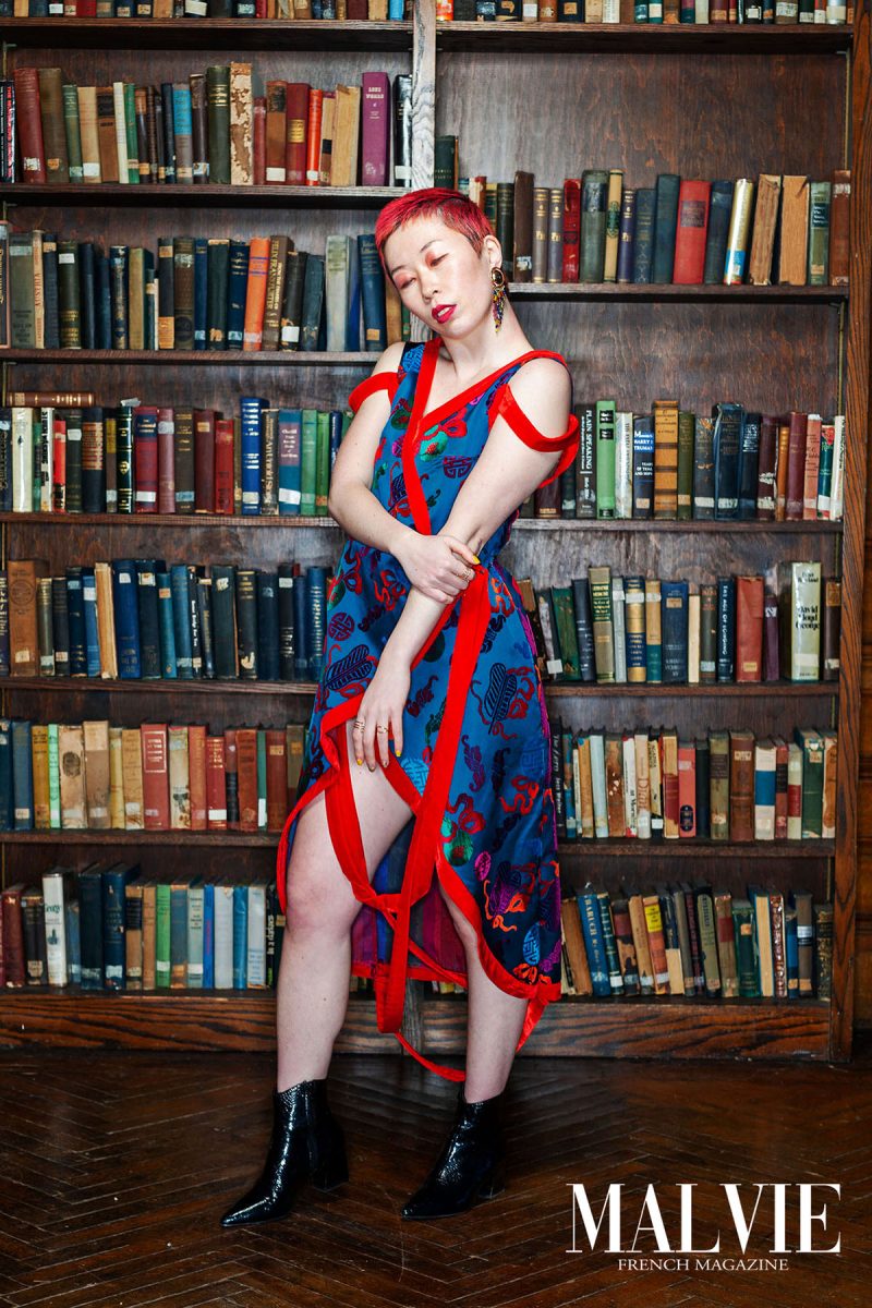 Dancer SunKim wearing dress by Oxygene us