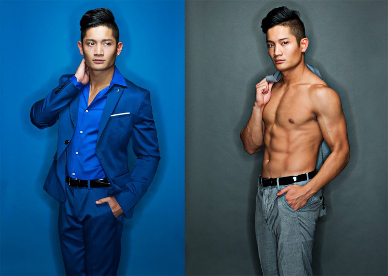 Marcus-Noble-Fashion-Mens-BlueSuit-GreySuit-Conceptual-Portrait