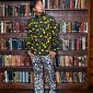 Yusaku Komori wearing Fashion of ears of buddha